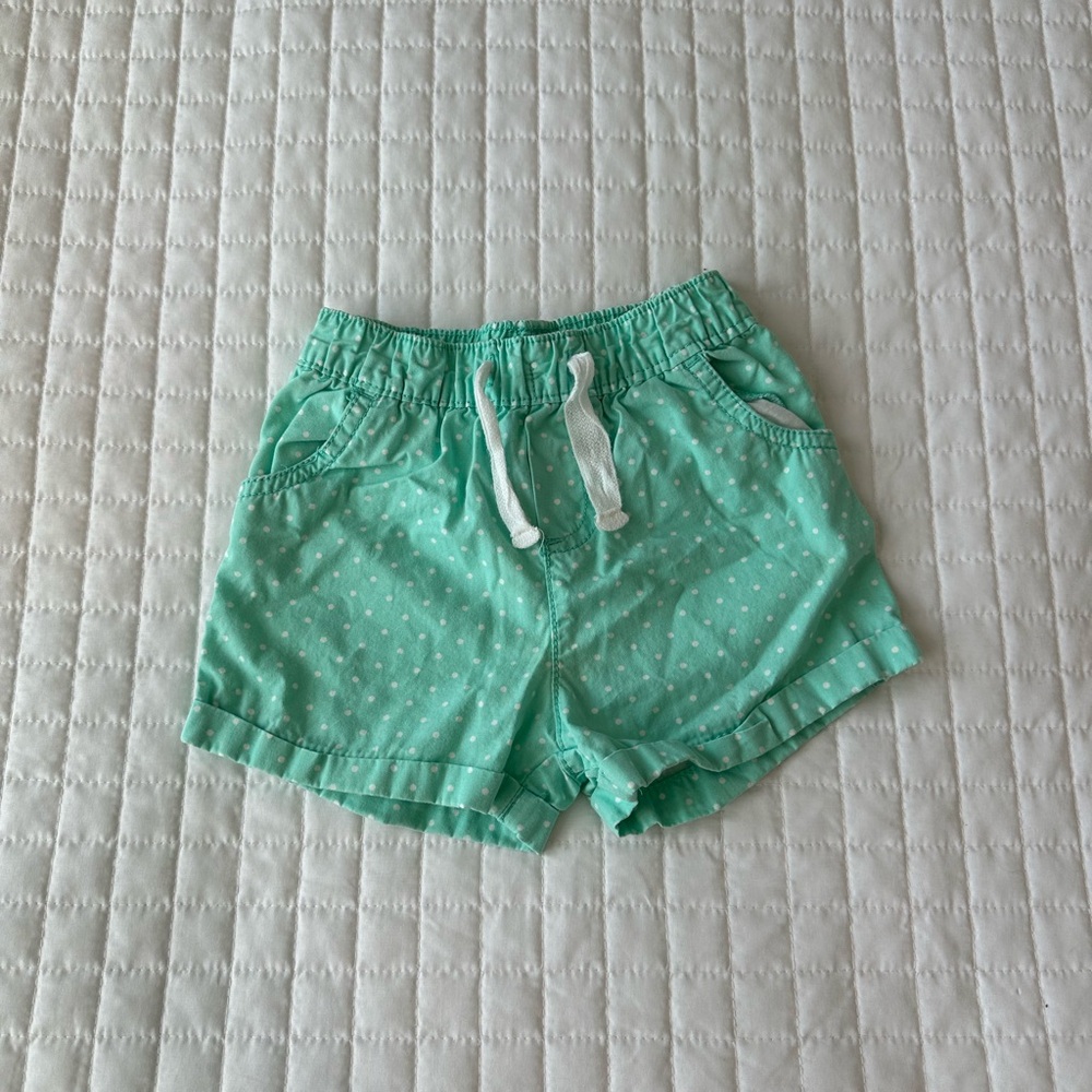Carter’s Girls' Mint Green Polka Dot Shorts 24 Months